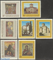 Bulgaria 1966 Bulgarian Art 7v, Mint NH, Religion - Churches, Temples, Mosques, Synagogues - Religion - Saint Nicholas.. - Unused Stamps