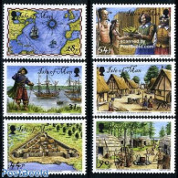 Isle Of Man 2007 400 Years Jamestown 6v, Mint NH, Transport - Various - Ships And Boats - Maps - Street Life - Art - C.. - Ships