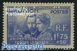 Reunion 1938 Radium, Pierre & Marie Curie 1v, Unused (hinged), Health - History - Science - Health - Nobel Prize Winne.. - Prix Nobel