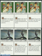 United Nations, Geneva 1989 Human Rights 2x3v+tabs [++], Mint NH, History - Human Rights - Art - Modern Art (1850-pres.. - Skulpturen