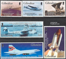 Gibraltar 2003 100 Years Powered Flight 6v, Mint NH, Transport - Concorde - Aircraft & Aviation - Ships And Boats - Sp.. - Concorde