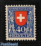 Switzerland 1922 40+10c, Stamp Out Of Set, Mint NH, History - Coat Of Arms - Ungebraucht