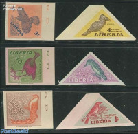 Liberia 1953 Birds 6v Imperforated, Mint NH, Nature - Birds - Kingfishers - Other & Unclassified