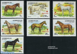 Azerbaijan 1997 Horses 7v, Red Cross, Mint NH, Health - Nature - Red Cross - Horses - Red Cross