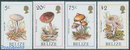 Belize/British Honduras 1986 Mushrooms 4v, Mint NH, Nature - Mushrooms - Mushrooms