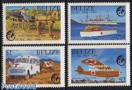 Belize/British Honduras 1988 Red Cross 4v, Mint NH, Health - Nature - Transport - Red Cross - Horses - Automobiles - C.. - Rode Kruis