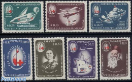 Paraguay 1964 Red Cross 7v, Mint NH, Health - Transport - Red Cross - Helicopters - Ships And Boats - Space Exploratio.. - Croix-Rouge