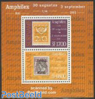 Suriname, Republic 2002 Amphilex S/s, Mint NH, Philately - Stamps On Stamps - Briefmarken Auf Briefmarken