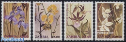 Zambia 1992 Orchids 4v, Mint NH, Nature - Flowers & Plants - Orchids - Zambie (1965-...)