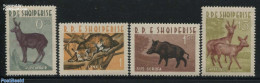 Albania 1962 Animals 4v, Mint NH, Nature - Animals (others & Mixed) - Cat Family - Deer - Albania