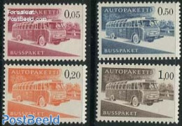 Finland 1963 Bus Parcel Stamps 4v, Normal Paper, Mint NH, Transport - Automobiles - Neufs