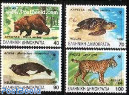 Greece 1990 European Nature 4v, Mint NH, History - Nature - Europa Hang-on Issues - Animals (others & Mixed) - Bears -.. - Nuovi
