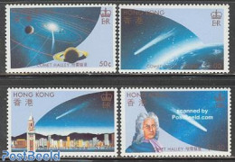 Hong Kong 1986 Halleys Comet 4v, Mint NH, Science - Astronomy - Halley's Comet - Nuovi