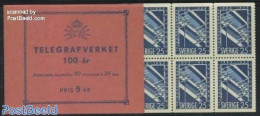 Sweden 1953 100 Years Telegraph Booklet, Mint NH, Science - Telecommunication - Stamp Booklets - Nuevos