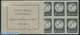 Sweden 1954 A.M. Lenngren Booklet, Mint NH, Stamp Booklets - Art - Authors - Unused Stamps