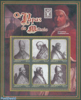 Angola 2000 Pope 6v M/s, Nicolas II, Mint NH, Religion - Pope - Religion - Popes