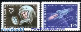 Bulgaria 1961 Vostok 2 2v, Mint NH, Transport - Space Exploration - Unused Stamps