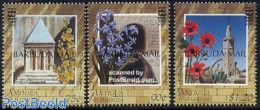 Barbuda 1998 3000 Years Jerusalem 3v, Mint NH, Nature - Religion - Flowers & Plants - Judaica - Joodse Geloof