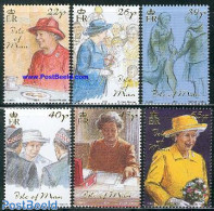 Isle Of Man 2001 Queens Life 6v, Mint NH, History - Nature - Kings & Queens (Royalty) - Dogs - Royalties, Royals