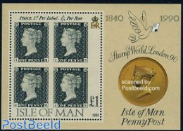 Isle Of Man 1990 150 Years Stamps S/s, Mint NH, Stamps On Stamps - Briefmarken Auf Briefmarken