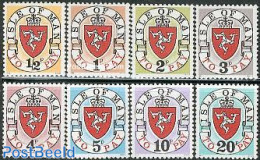 Isle Of Man 1973 Postage Due 8v (1973), Mint NH, History - Coat Of Arms - Isle Of Man