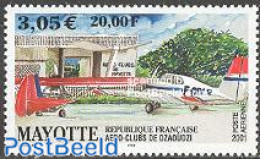 Mayotte 2001 Aeroclub 1v, Mint NH, Transport - Aircraft & Aviation - Airplanes