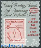 Cocos Islands 1990 New Zealand 90 1v, Mint NH, Various - Stamps On Stamps - Maps - Postzegels Op Postzegels