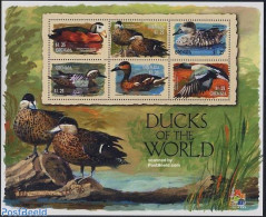 Grenada 2001 Ducks 6v M/s, Female Flig, Mint NH, Nature - Birds - Ducks - Other & Unclassified