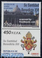 Equatorial Guinea 2006 Pope Benedict XVI 2v [:], Mint NH, History - Religion - Coat Of Arms - Pope - Art - Architecture - Pausen