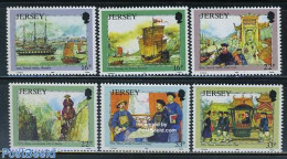 Jersey 1992 W. Mesny 6v, Mint NH, History - Nature - Transport - Explorers - Horses - Ships And Boats - Onderzoekers