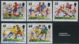 Jersey 1996 European Football Games 5v, Mint NH, History - Sport - Europa Hang-on Issues - Football - Idee Europee