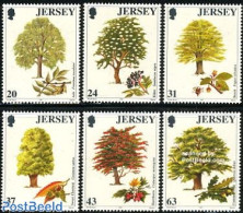 Jersey 1997 Trees 6v, Mint NH, Nature - Trees & Forests - Rotary, Lions Club