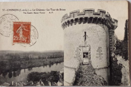 CPSM  Circulée 1934,  Chinon (Indre Et Loire) - Le Château, La Tour De Boissy.  (89) - Chinon