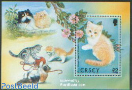 Jersey 2002 Cats S/s, Mint NH, Nature - Cats - Jersey