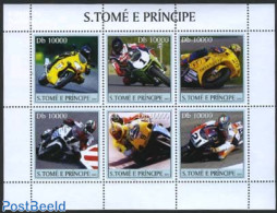 Sao Tome/Principe 2003 Motor Races 6v M/s, Mint NH, Sport - Transport - Sport (other And Mixed) - Motorcycles - Motorfietsen