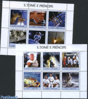Sao Tome/Principe 2003 Space Exploration 12v (2 M/s), Mint NH, Transport - Space Exploration - Sao Tome And Principe