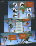 Gambia 2011 Birds 4 S/s, Mint NH, Nature - Various - Birds - Birds Of Prey - Owls - Parrots - Maps - Geography