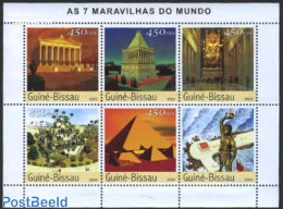 Guinea Bissau 2003 7 World Wonders 6v M/s, Mint NH, History - Various - Archaeology - Lighthouses & Safety At Sea - Archäologie
