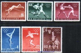 Bulgaria 1956 Olympic Games Melbourne 6v, Mint NH, Sport - Athletics - Basketball - Boxing - Football - Gymnastics - O.. - Nuevos