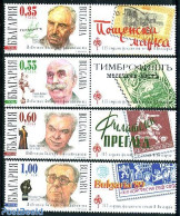 Bulgaria 2006 Famous Philatelists 4v+tabs, Mint NH, Performance Art - Sport - Circus - Theatre - Football - Philately .. - Unused Stamps