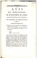 C1 REVOLUTION Avis DIRECTOIRE DEPARTEMENT ISERE 1795 Aux Creanciers Des Emigres GRENOBLE - 1701-1800
