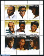 Tanzania 1992 Black Musicians 9v M/s, Mint NH, Performance Art - Music - Popular Music - Muziek