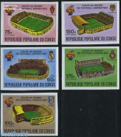 Congo Republic 1980 Football Games Spain 5v Imperforated, Mint NH, Sport - Football - Sonstige & Ohne Zuordnung