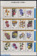 Chile 1988 Flowers 16v M/s, Mint NH, Nature - Flowers & Plants - Cile