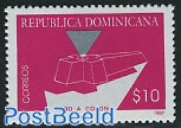 Dominican Republic 1997 Columbus Lighthouse 1v (magenta/silver), Mint NH, Various - Lighthouses & Safety At Sea - Leuchttürme