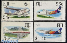 Fiji 1991 Aeroplanes 4v, Mint NH, Transport - Aircraft & Aviation - Vliegtuigen