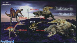 Guyana 2005 Preh. Animals 4v M/s, Spinosaurus, Mint NH, Nature - Prehistoric Animals - Préhistoriques