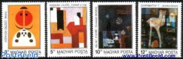 Hungary 1989 Modern Art 4v, Mint NH, Art - Modern Art (1850-present) - Paintings - Unused Stamps