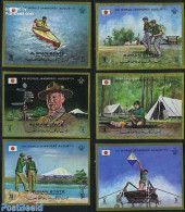Ajman 1971 World Jamboree 6v Imperforated, Mint NH, Sport - Transport - Kayaks & Rowing - Scouting - Ships And Boats - Rudersport