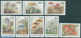 Antigua & Barbuda 1989 Mushrooms 8v, Mint NH, Nature - Mushrooms - Funghi